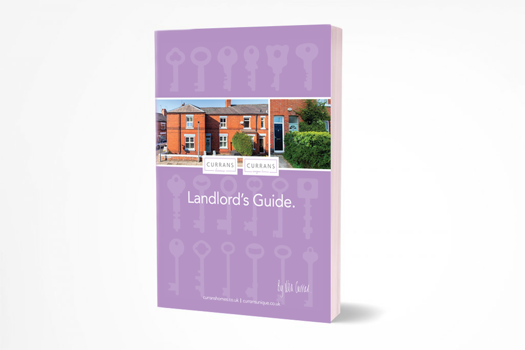 front cover image of the Landlords' Guidebook by Currans Homes independent estate agents in Chester